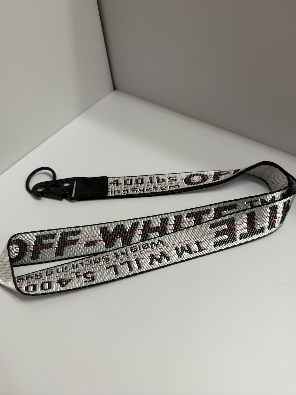 Off-White White and Black Industrial Key & Card Lanyard